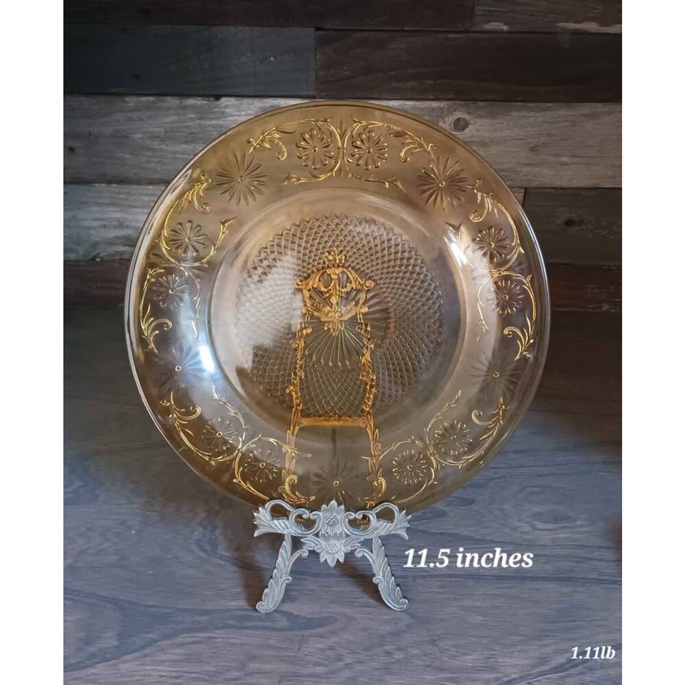Vintage amber Indiana Tiara glass plate